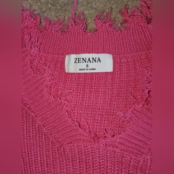 Pink Waffle Knit Sweater - Picture 3 of 11